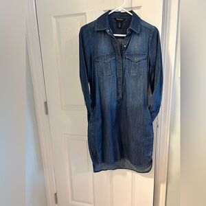 Denim Long Sleeve Shirt Dress